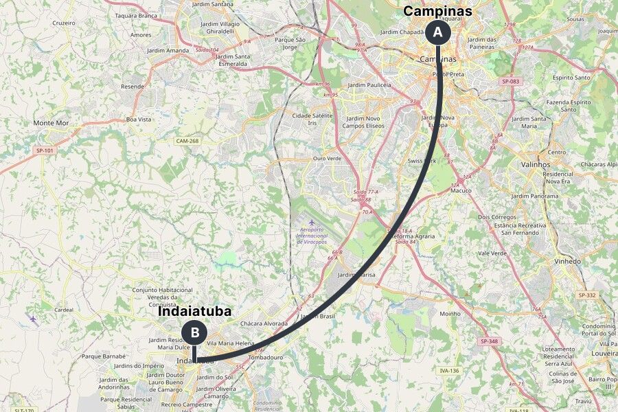 Viagem de Campinas para Indaiatuba: Alternativa ao Ônibus | inDrive
