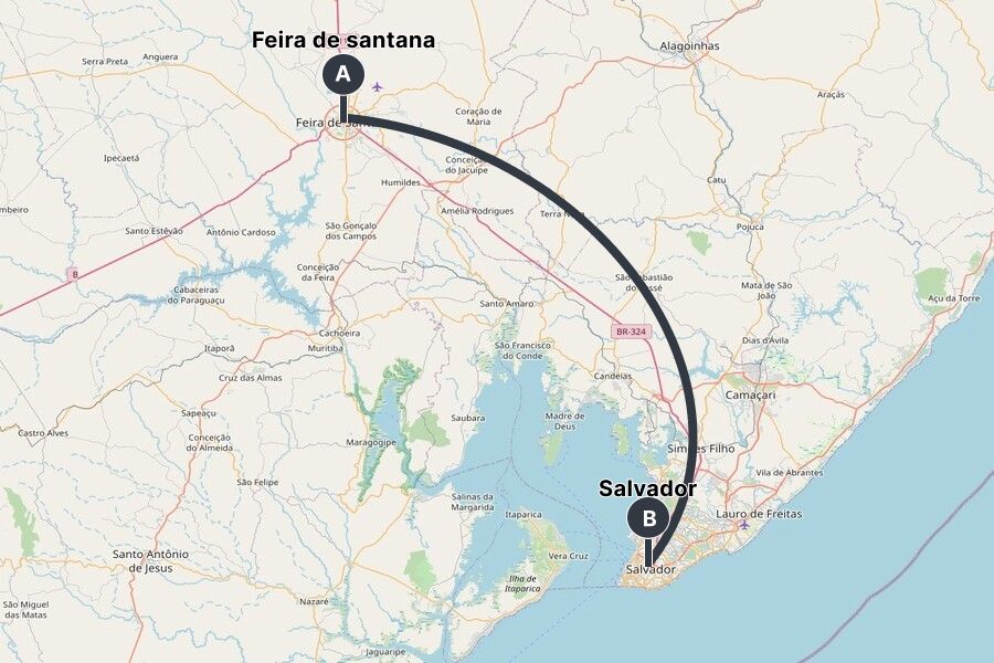 Feira de Santana BA a Salvador BA: Viagem, Alternativa ao Ônibus | inDrive